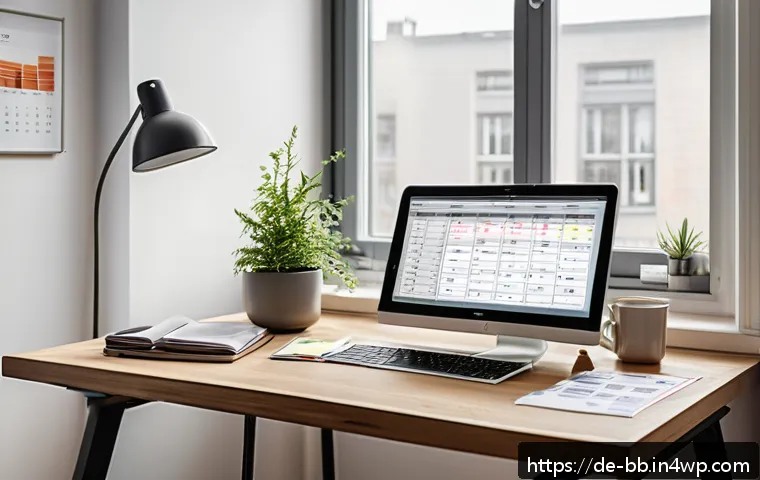 비상 재무계획을 위한 예산 작성법 - A detailed and realistic home office scene in a modern German apartment, showing a person carefully ...